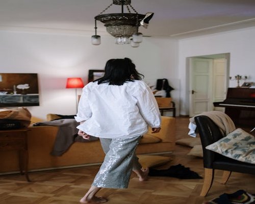 Taking a short walk around living room